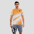 Diseño Ondas Naranja y Blanco – Camiseta de Pádel