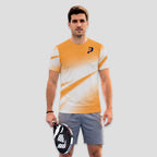 Diseño Ondas Naranja y Blanco – Camiseta de Pádel