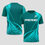 Green Turquoise Halftone Print – Padel T-Shirt