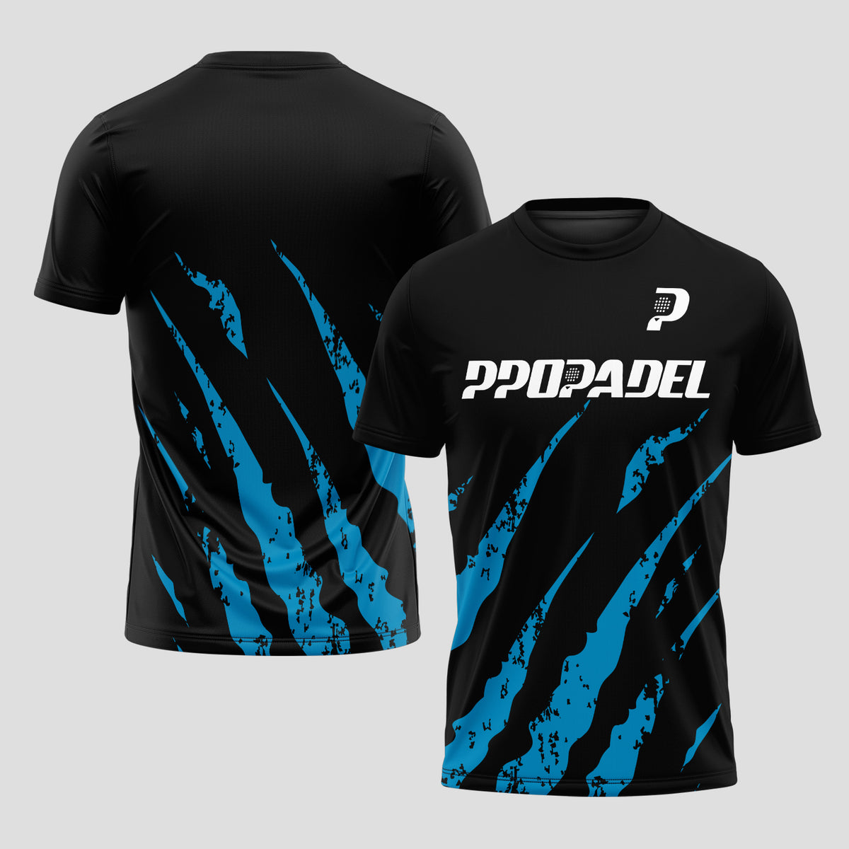 Negra Garras Azul Neón – Camiseta de Pádel