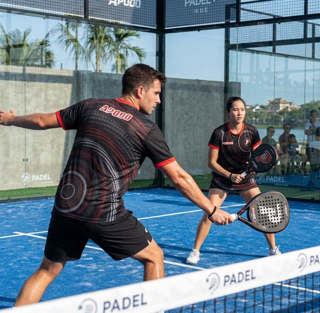 Design Phrase Padel Printed Sleeves Orange Padel T-Shirt