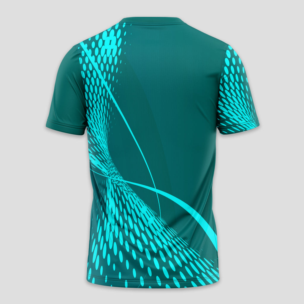 Green Turquoise Halftone Print – Padel T-Shirt