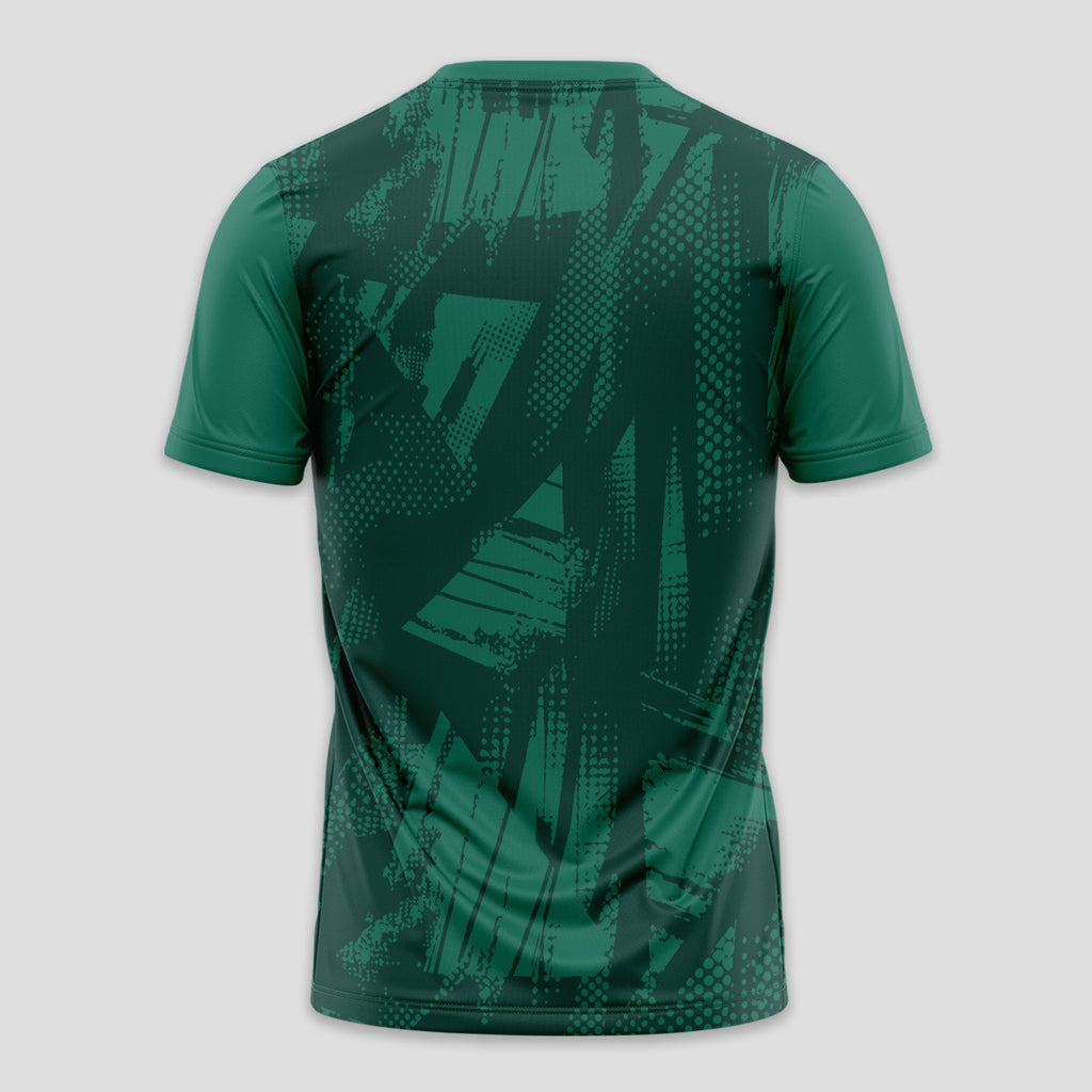 Verde Oscuro Pinceladas Abstractas – Camiseta de Pádel