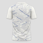 White Blue Geometric Lines – Padel T-Shirt