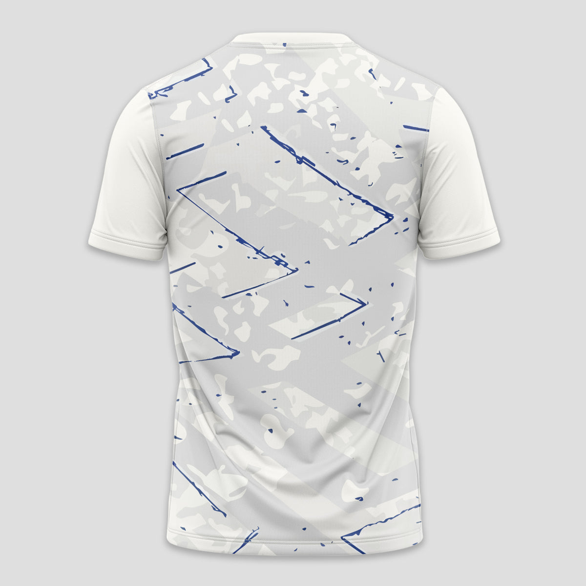White Blue Geometric Lines – Padel T-Shirt
